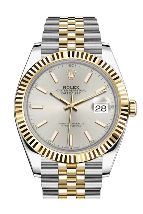 rolex silver and gold mens